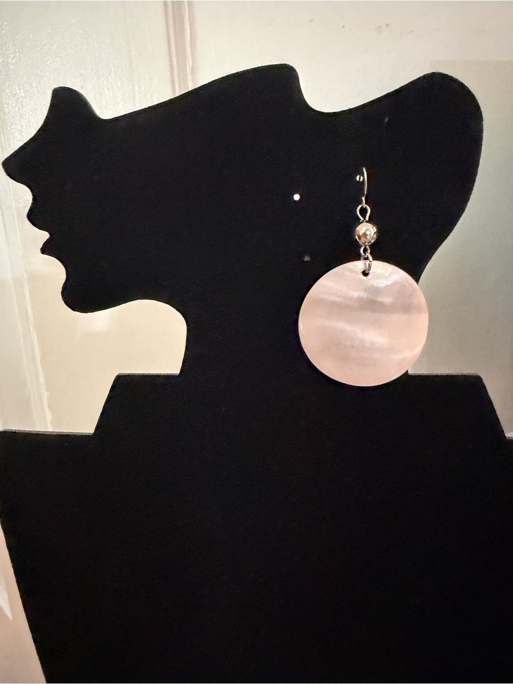 Mother-of-Pearl Disc Drop Earrings